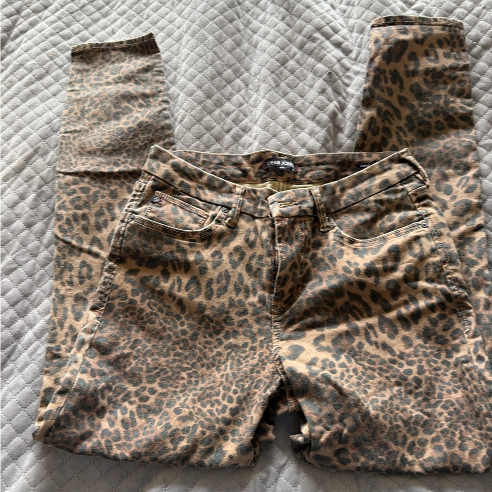 Dear John Leopard Print Skinny Jeans